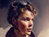 Rompiendo barreras, Amelia Earhart Retrato de Amelia